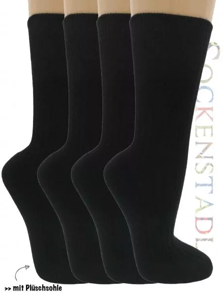 100% Baumwollsocken mit Plüschsohle | Schwarz 100% Baumwollsocken mit Plüschsohle | Schwarz
